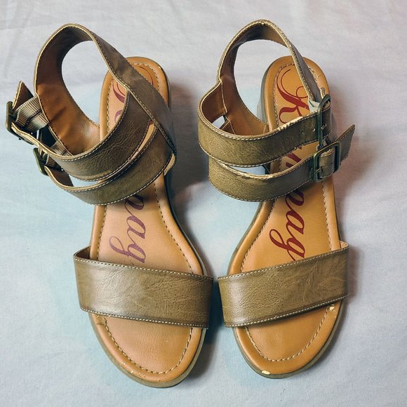 Rampage Jabari Women's Size 7.5 Faux Leather Open Toe Pumps Heels Sandals Shoes - Picture 3 of 12